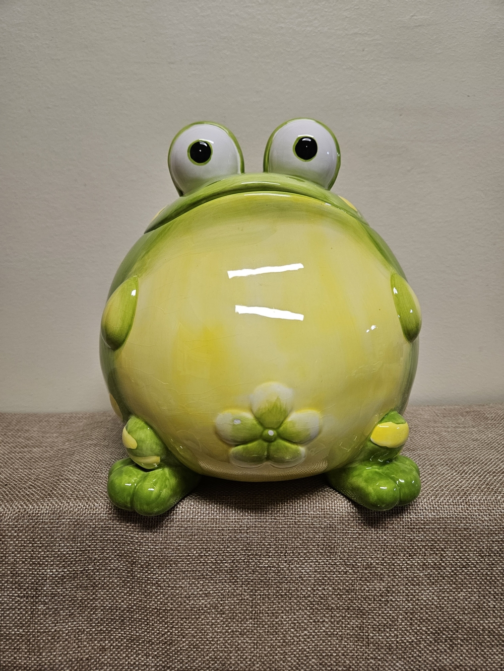 Toby Toad Ceramic Frog Cookie Jar